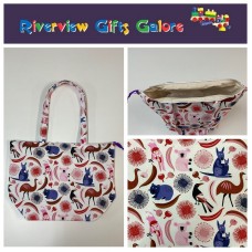 Large Tote Bag With Zip - Australian Animals on White Large Tote Bag With Zip - Australian Animals on White